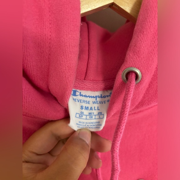 Reverse Weave Script Hoodie - Neon Pink Size Small (Unisex) - Picture 2 of 6